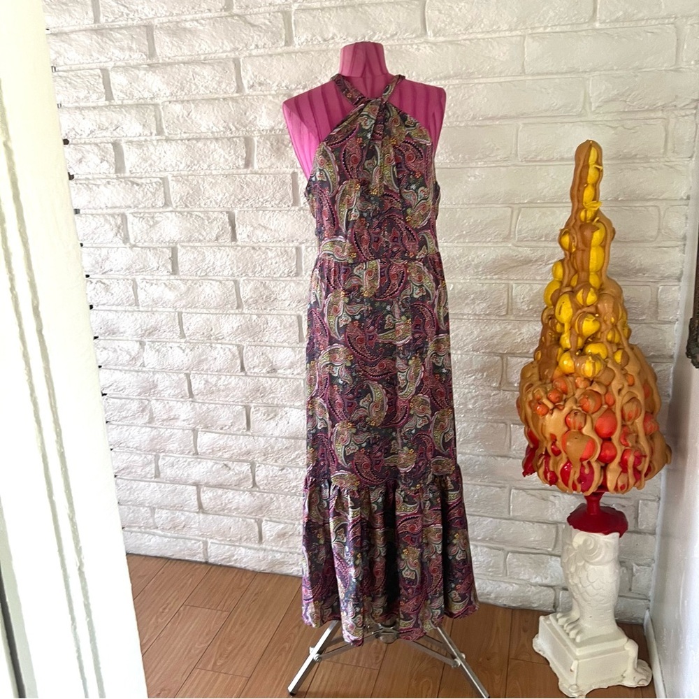 Laundry by Shelli Segal Halter Maxi Dress Size 14 - Picture 7 of 8